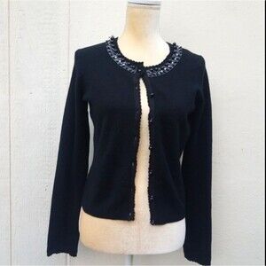Rebecca Taylor black cardigan sweater size medium